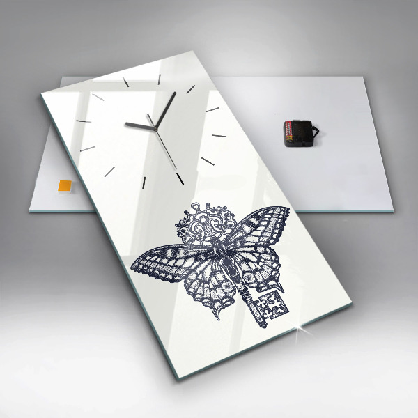 Orologio verticale Farfalla e chiave - stile boho