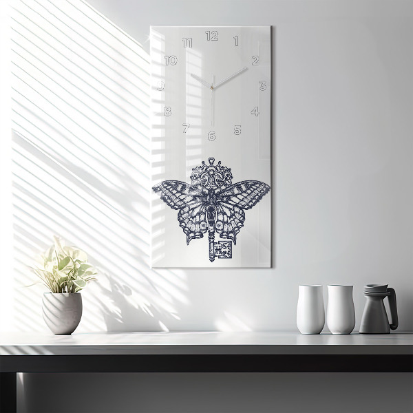 Orologio verticale Farfalla e chiave - stile boho
