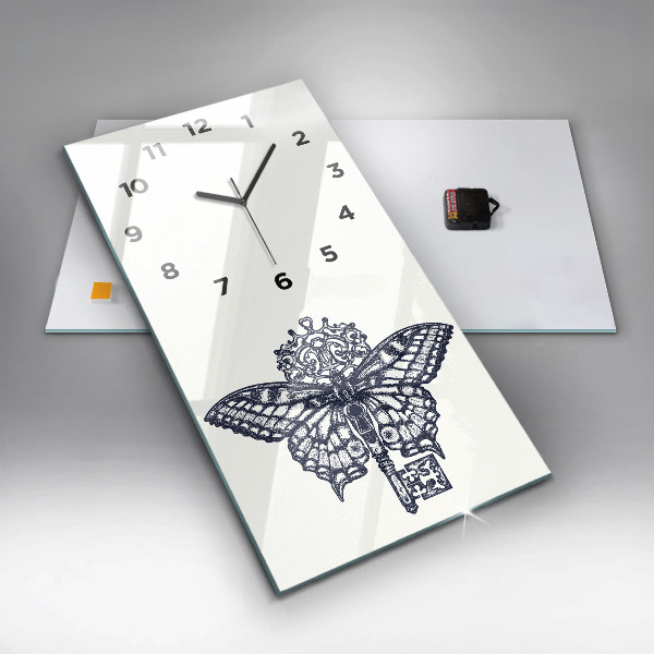 Orologio verticale Farfalla e chiave - stile boho
