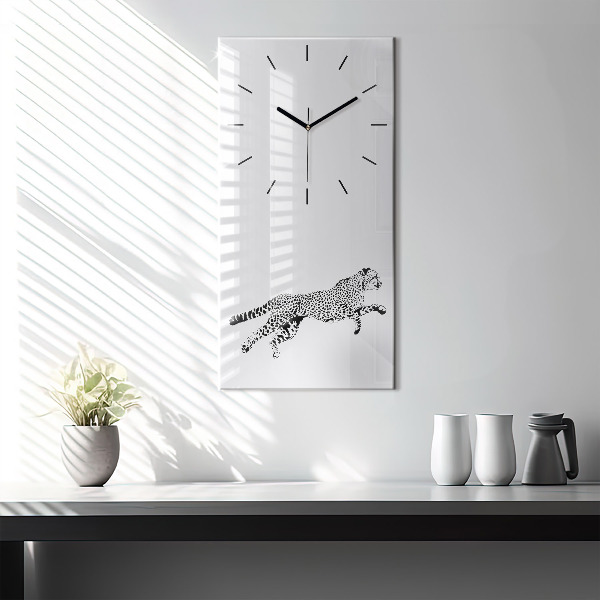 Orologio verticale Silhouette di una pantera