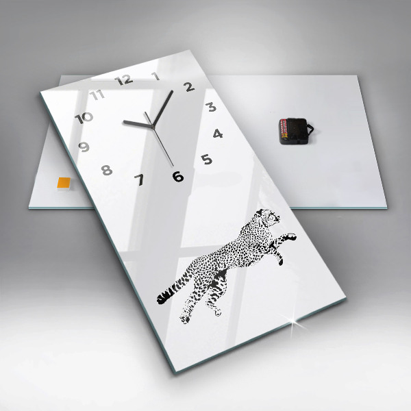 Orologio verticale Silhouette di una pantera