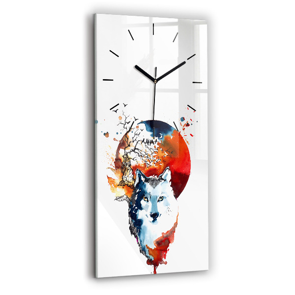 Orologio verticale Il lupo e la luna piena