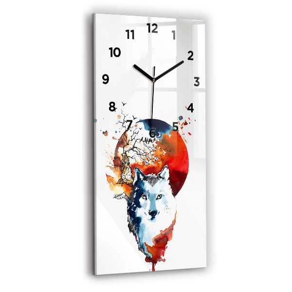 Orologio verticale Il lupo e la luna piena