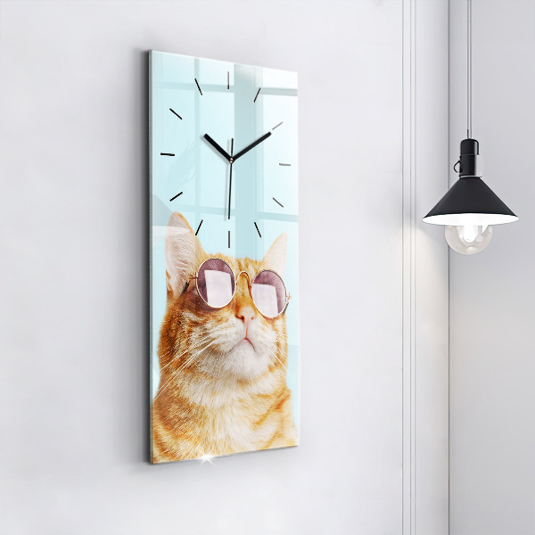 Orologio verticale Gatto divertente con gli occhiali