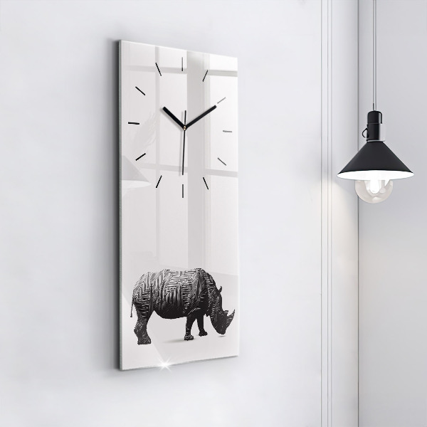 Orologio verticale Disegno lineare del rinoceronte