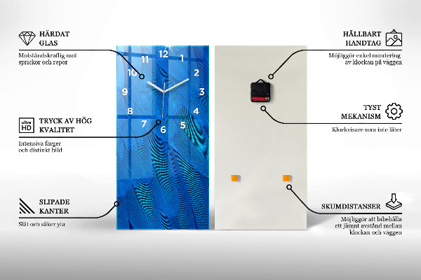 Orologio verticale in vetro Cascata che scorre