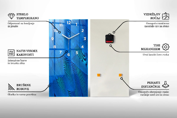 Orologio verticale in vetro Cascata che scorre