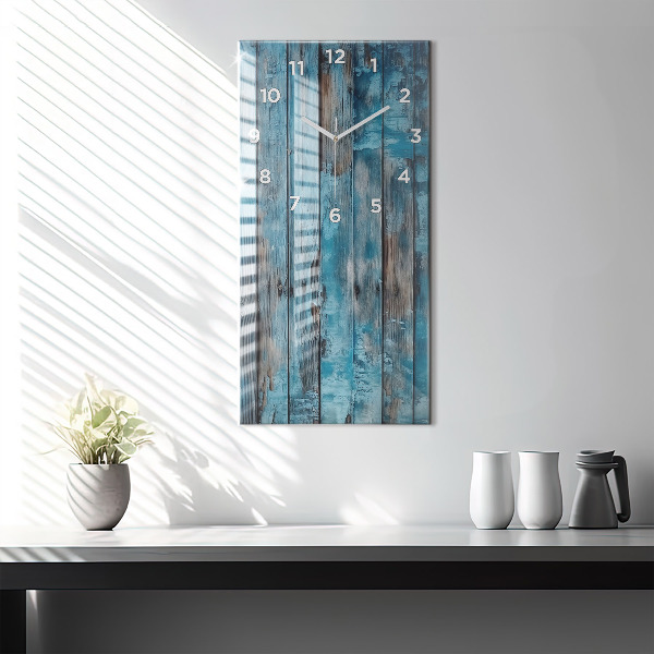 Orologio verticale in vetro Tavole blu