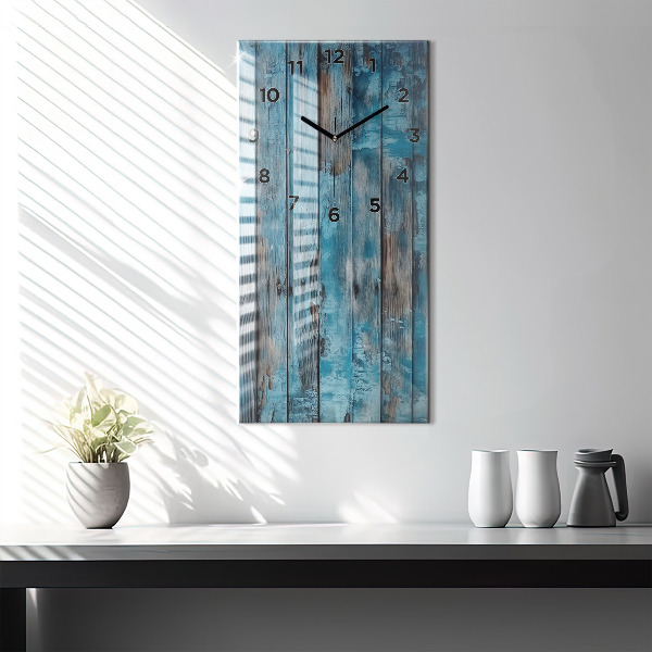 Orologio verticale in vetro Tavole blu