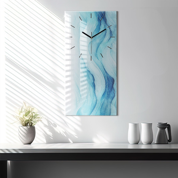 Orologio verticale in vetro Nuvole blu