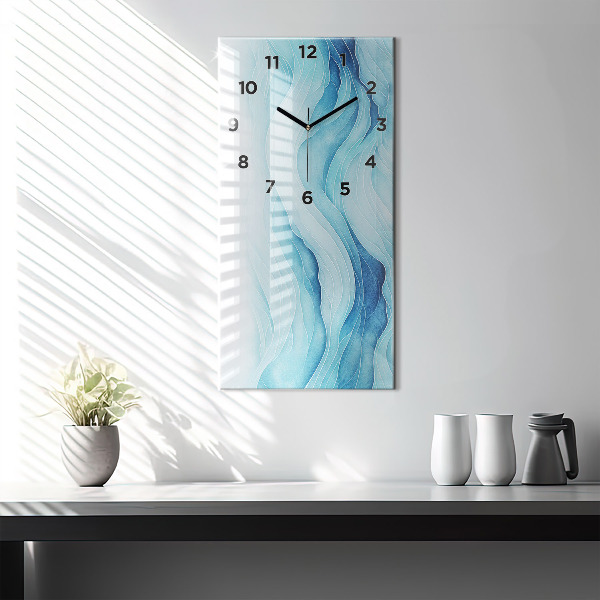 Orologio verticale in vetro Nuvole blu