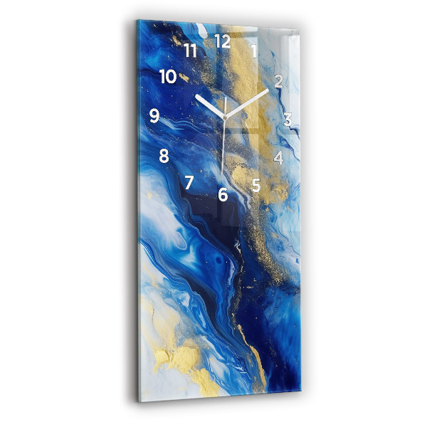 Orologio verticale in vetro Marmo blu