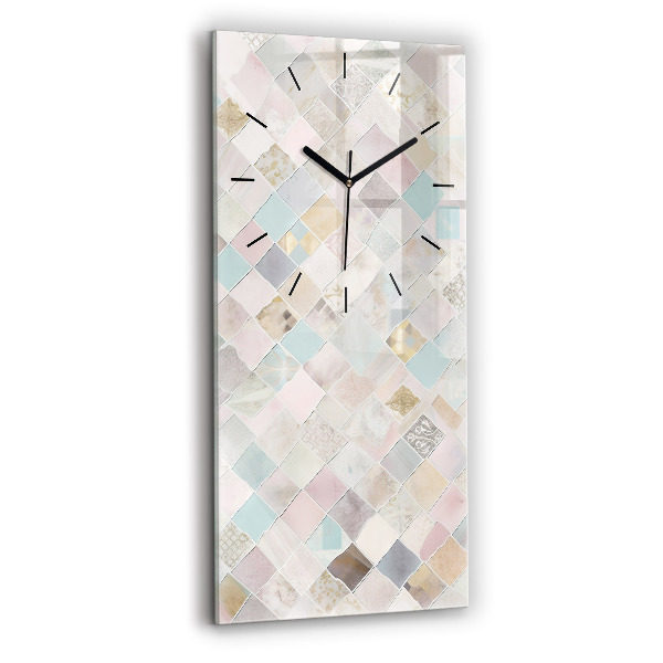 Orologio verticale in vetro Piastrelle colorate