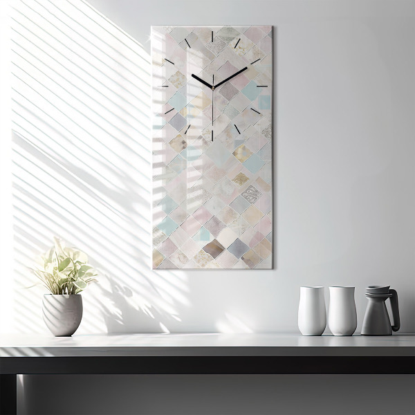 Orologio verticale in vetro Piastrelle colorate
