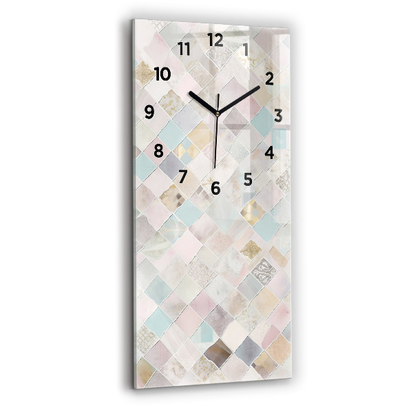 Orologio verticale in vetro Piastrelle colorate