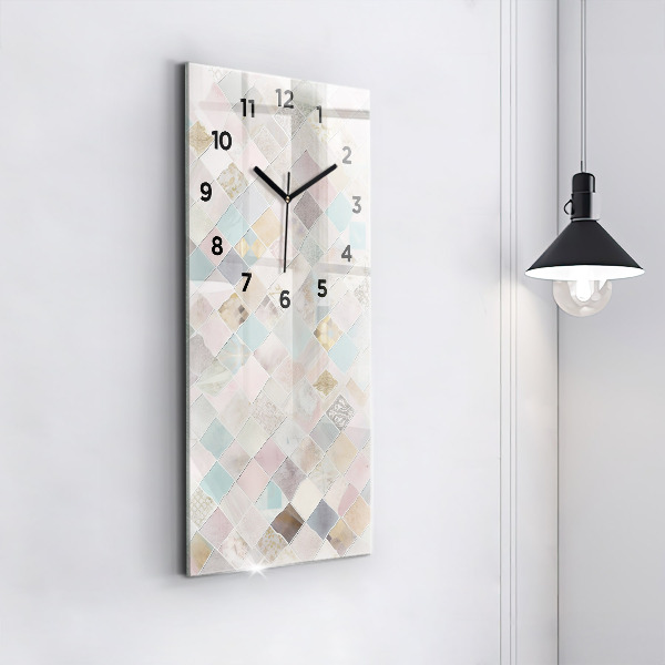 Orologio verticale in vetro Piastrelle colorate