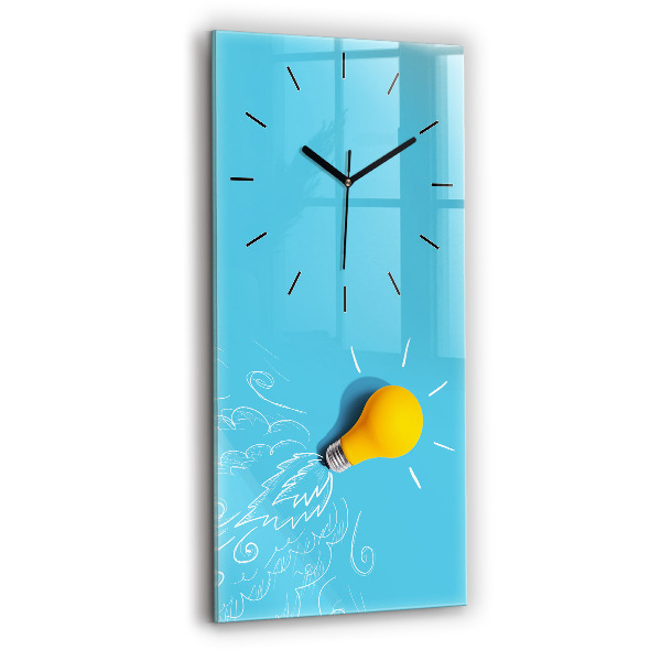 Orologio verticale in vetro Disegno della lampadina