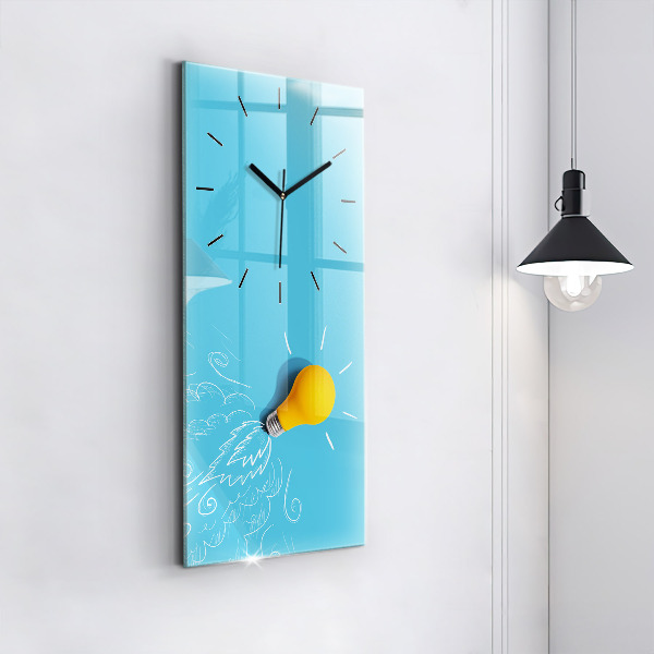 Orologio verticale in vetro Disegno della lampadina