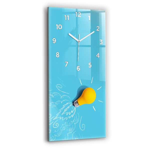 Orologio verticale in vetro Disegno della lampadina