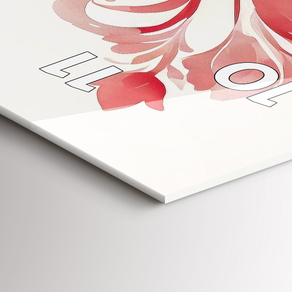 Orologio verticale in vetro Fiori rossi