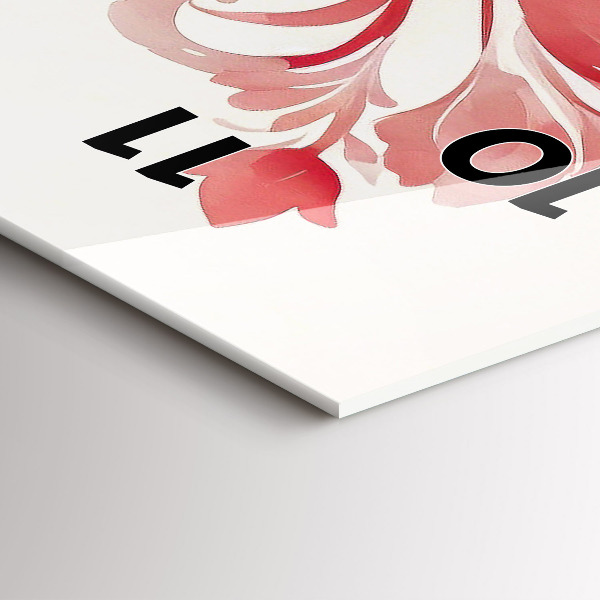 Orologio verticale in vetro Fiori rossi