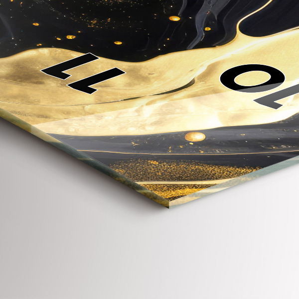 Orologio verticale in vetro Marmo oro