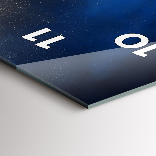 Orologio verticale in vetro Marmo blu