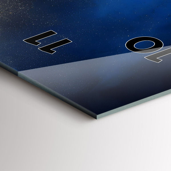 Orologio verticale in vetro Marmo blu