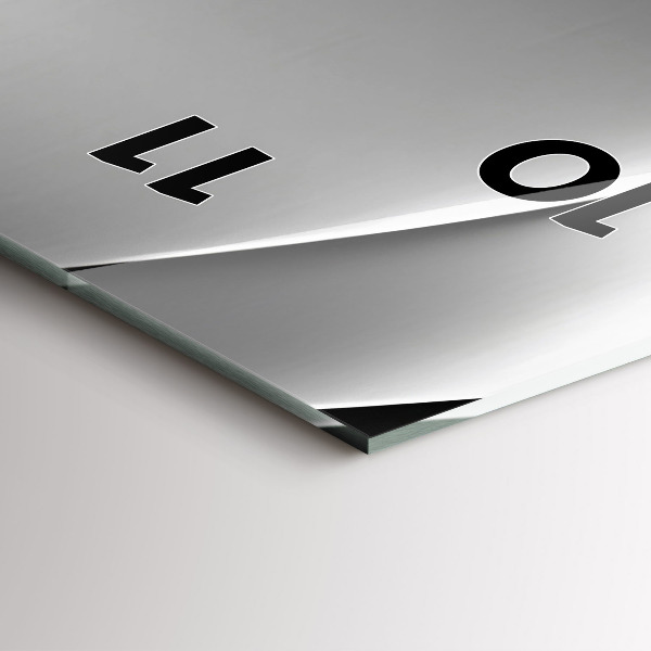 Orologio verticale in vetro Astrazione d'argento