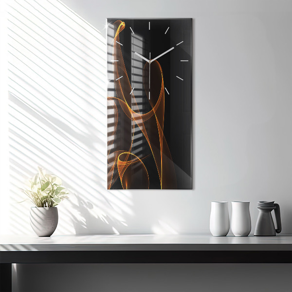 Orologio verticale in vetro Linee arancioni