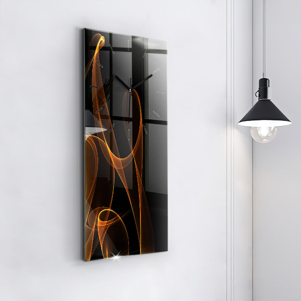 Orologio verticale in vetro Linee arancioni