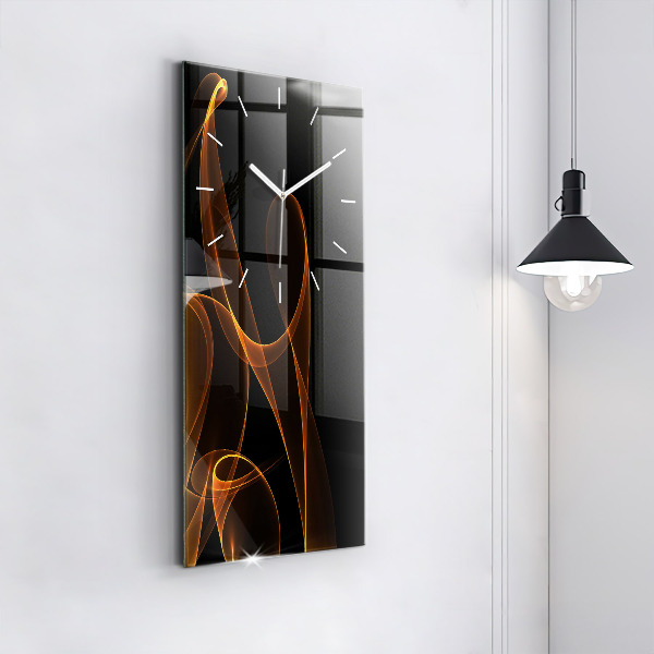 Orologio verticale in vetro Linee arancioni