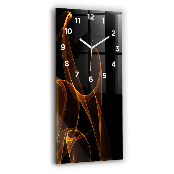 Orologio verticale in vetro Linee arancioni