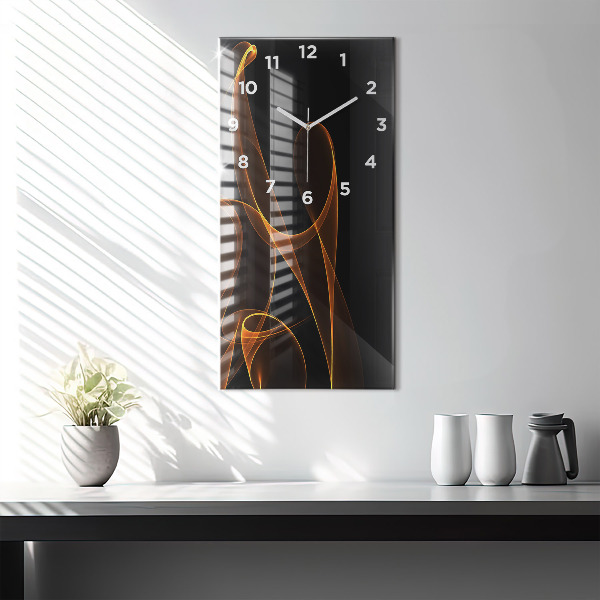 Orologio verticale in vetro Linee arancioni