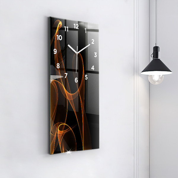 Orologio verticale in vetro Linee arancioni