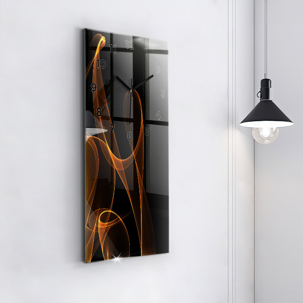 Orologio verticale in vetro Linee arancioni