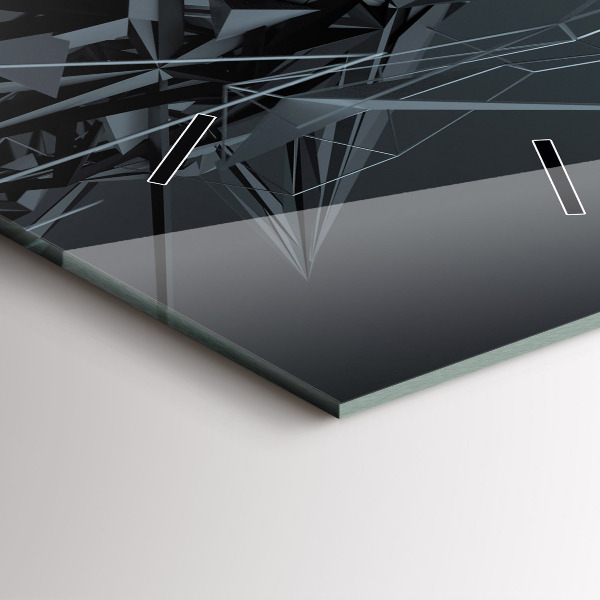 Orologio verticale in vetro Astrazione nera