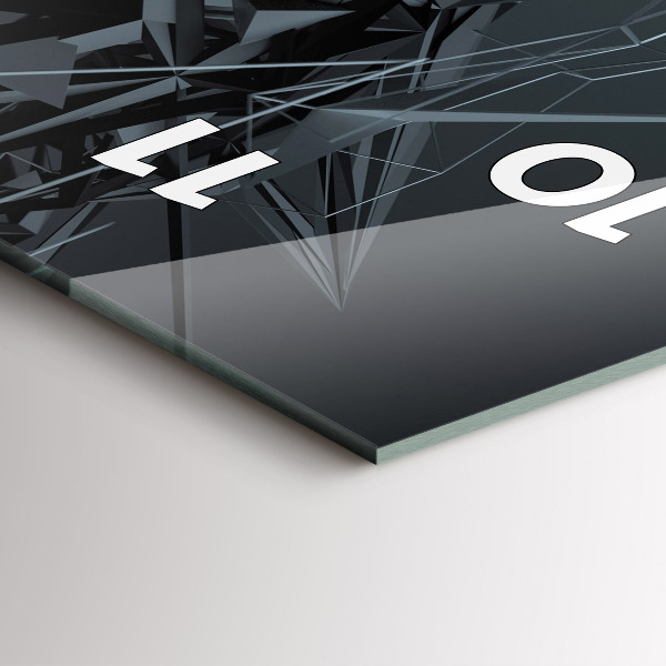 Orologio verticale in vetro Astrazione nera