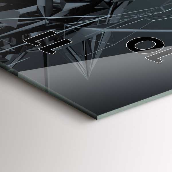 Orologio verticale in vetro Astrazione nera