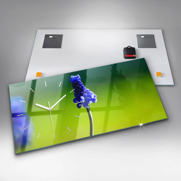 Orologio rettangolare Fiori blu