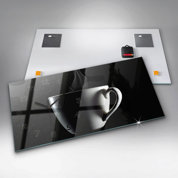 Orologio rettangolare Una tazza di caffè
