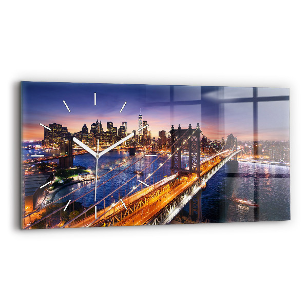 Orologio rettangolare New York e il tramonto