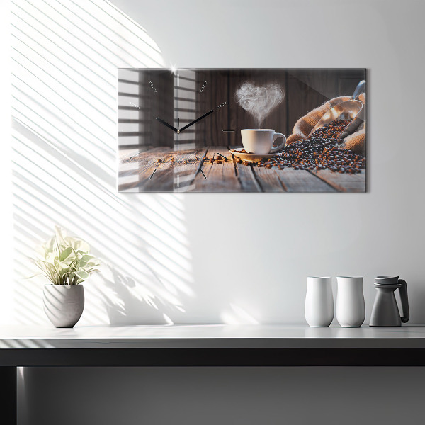 Orologio rettangolare Una tazza di caffè