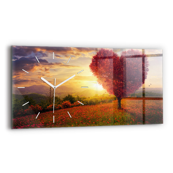 Orologio rettangolare Albero del cuore dell'amore