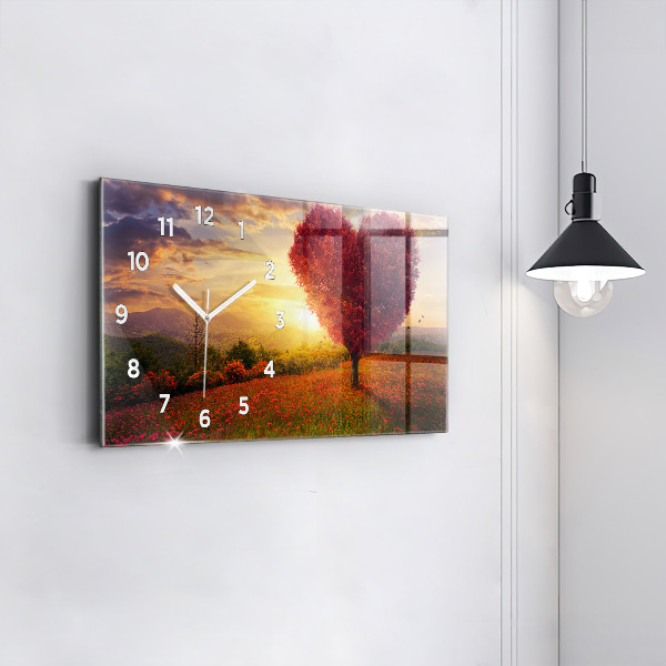 Orologio rettangolare Albero del cuore dell'amore