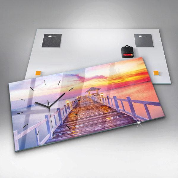 Orologio rettangolare Il ponte del porto di sera