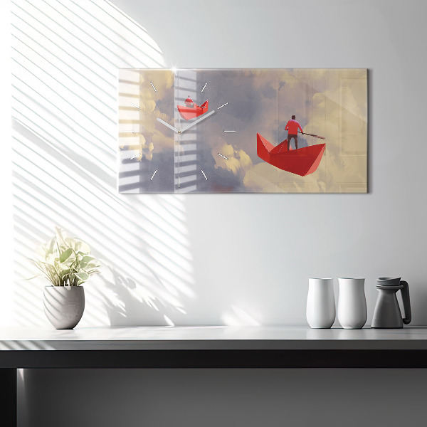 Orologio rettangolare Navi di carta