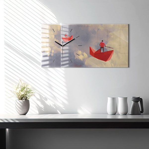 Orologio rettangolare Navi di carta