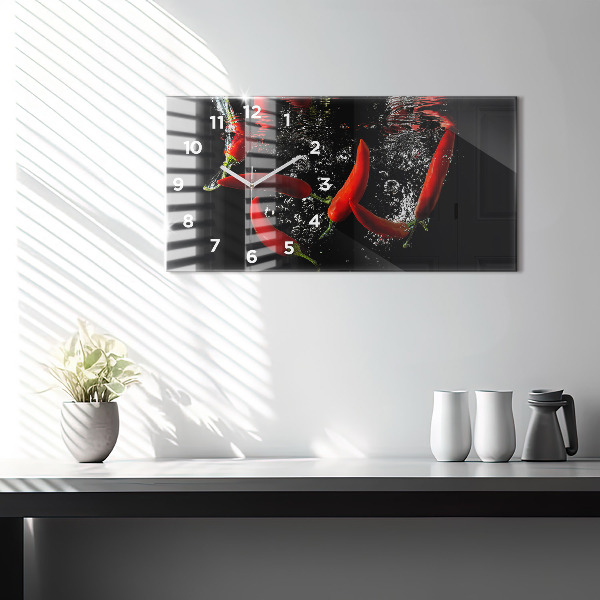 Orologio rettangolare Peperoni in acqua