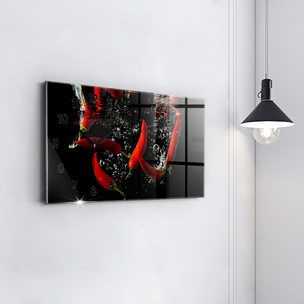 Orologio rettangolare Peperoni in acqua